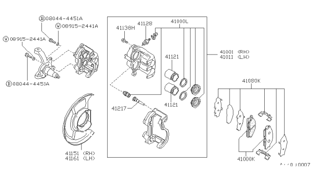 1990 Nissan Van  CALIPER-Front LH Diagram for 4101120N03