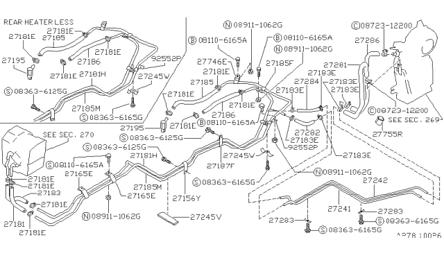 1988 Nissan Van Clamp Hose Diagram for 0155500351