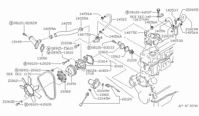 1990 Nissan Van Stud Diagram for 0822661810