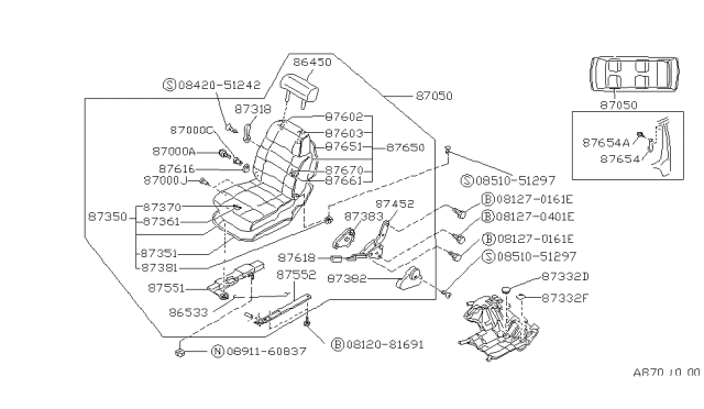 1989 Nissan Van Plug Diagram for 0165800021