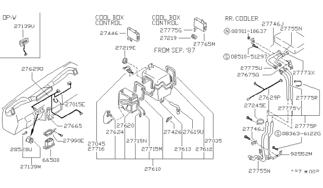 1988 Nissan Van Relay Diagram for 25230C9980