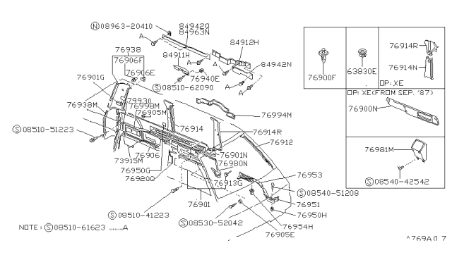 1987 Nissan Van Screw TAPP Diagram for 0853052042