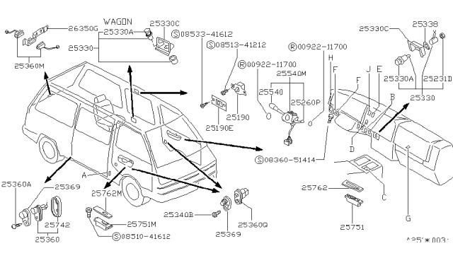 1987 Nissan Van  Protector Diagram for 2533989982