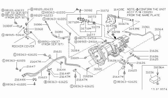 1989 Nissan Van  Clip Tube Diagram for 21647F6105