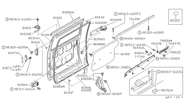 1989 Nissan Van Bolt-Hex Diagram for 081208202F