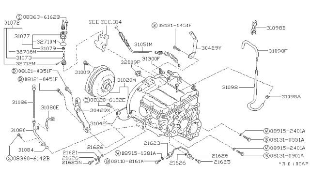 1988 Nissan Pulsar NX  Ring-O Diagram for 32710M8000