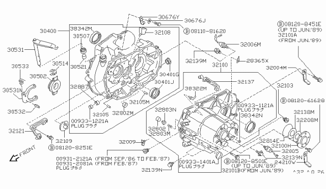 1987 Nissan Pulsar NX  Spring Release Diagram for 30506M8002