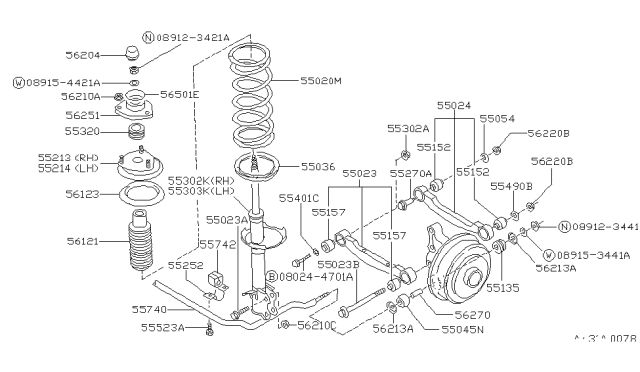 1990 Nissan Pulsar NX Washer-Plain Diagram for 089153441A