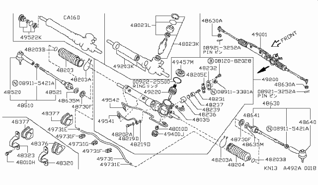 1987 Nissan Pulsar NX  Bolt Diagram for 5445950A00