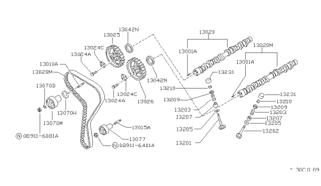1990 Nissan Pulsar NX Seal-Oil CRANKSHAFT Diagram for 1304242L00