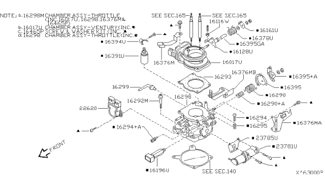 2000 Nissan Frontier  Throttle Position Switch Diagram for 2262065F21