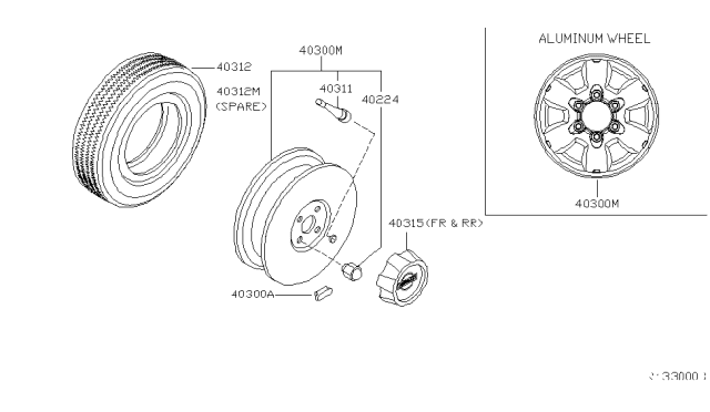 2003 Nissan Frontier  Disc Wheel Cap Diagram for 403151Z800