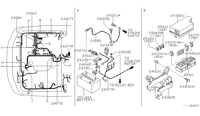 1998 Nissan Frontier GROMMET Screw For Hood LEDGE Diagram for 0128100231