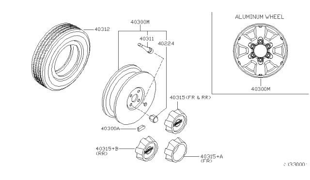 1999 Nissan Frontier  Wheel Assy-Disc Diagram for 403009Z000