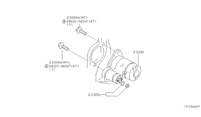 2004 Nissan Frontier  Motor Assy-Starter Diagram for 233004S103