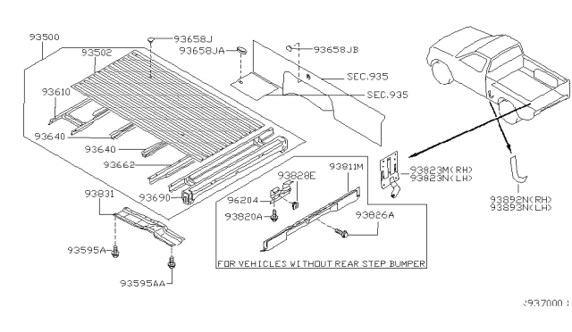 2001 Nissan Frontier  Guard-Side, RH Diagram for 938928Z400