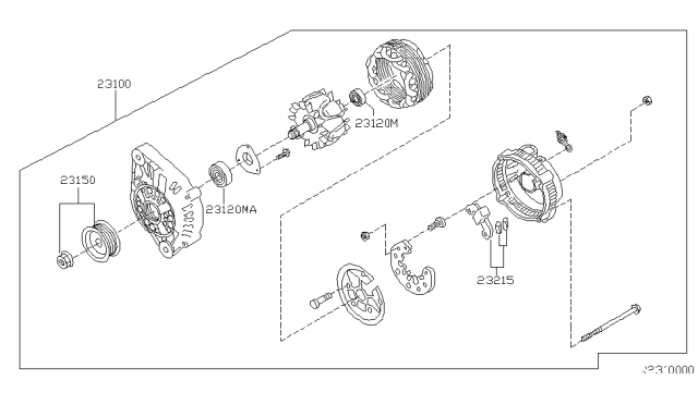 2004 Nissan Frontier  Ic Regulator Diagram for 232154M800
