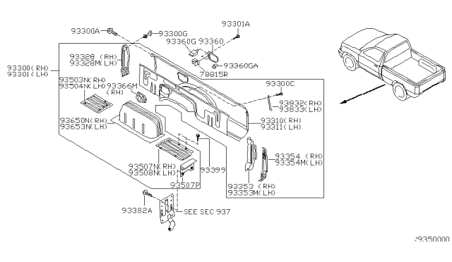 2003 Nissan Frontier Spring-Fuel Filler Diagram for 788363S500