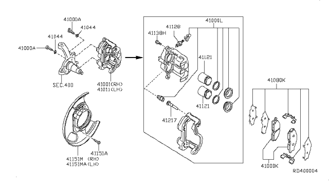 2004 Nissan Frontier  Bolt Diagram for 011250052U