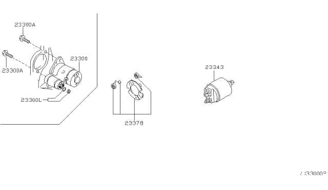 1998 Nissan Frontier  Motor Assy-Starter Diagram for 233001S772
