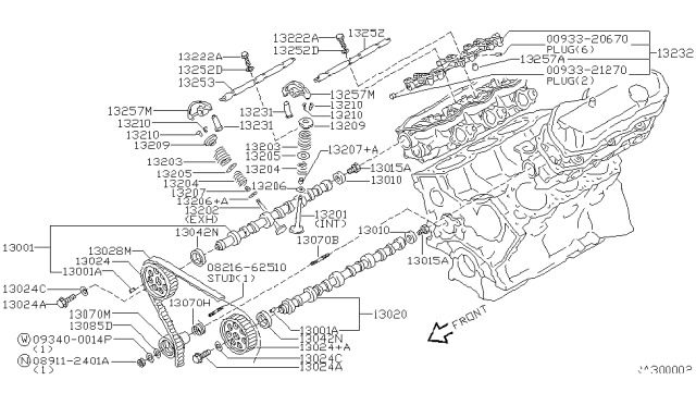 1999 Nissan Frontier  Spring-Valve, Outer Diagram for 132039E000