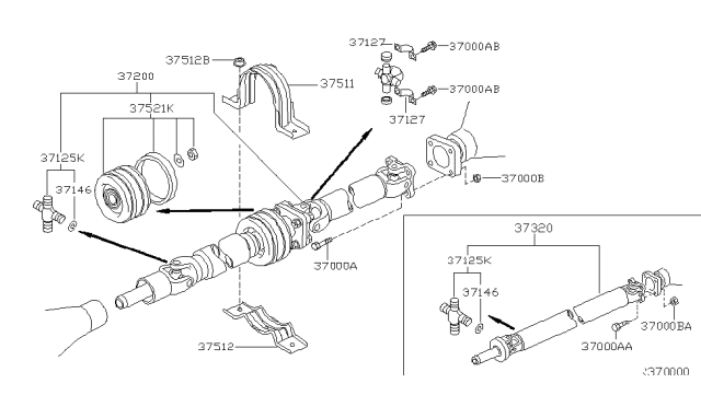 2004 Nissan Frontier  Bearing Kit Center Diagram for 375203S525