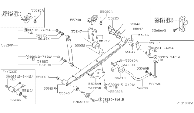 2003 Nissan Frontier  Washer Spring Diagram for 089153421A