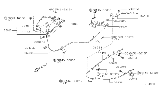 2001 Nissan Frontier  EQUALIZER Brake Diagram for 364418Z310