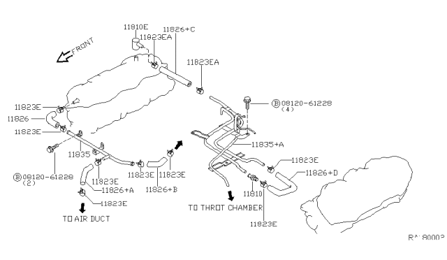 2003 Nissan Frontier  Clamp-Hose A Diagram for 16439V5004