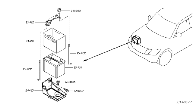 2017 Nissan Armada  Cover-Battery Diagram for 244315ZA0A