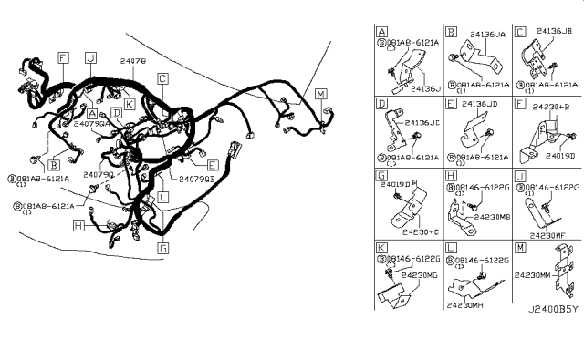2017 Nissan Armada Bracket Diagram for 241361LA2C