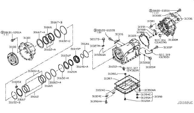 2017 Nissan Armada  Case Assy-Adapter Diagram for 313301XR0C