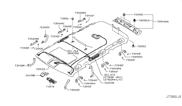 2017 Nissan Armada Assist Grip Assy Diagram for 739401LA1B