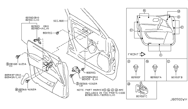 2017 Nissan Armada  Clips Diagram for 809991LA0A