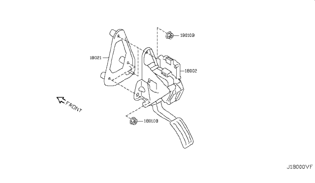 2017 Nissan Armada  Bracket-Pedal Lever Diagram for 180205ZA0A
