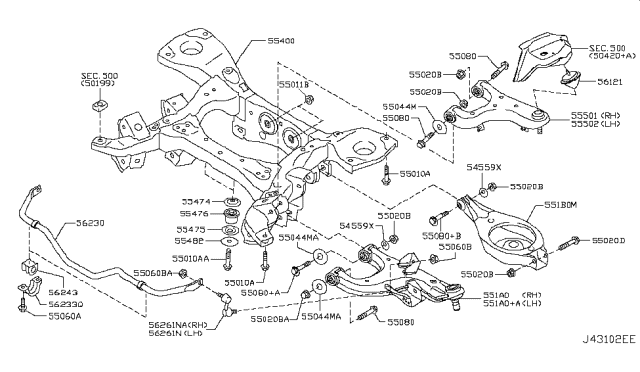 2017 Nissan Armada  Bound Bumper Diagram for 552401LA0A