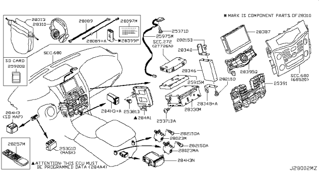 2017 Nissan Armada  Battery - Headphone Diagram for 285991LA0A