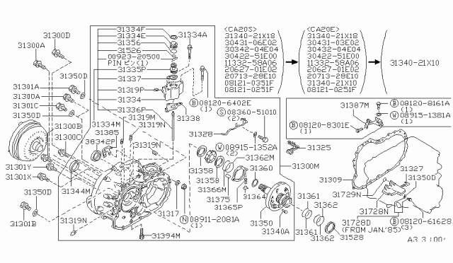 1985 Nissan Maxima  Bolt Diagram for 0812083028