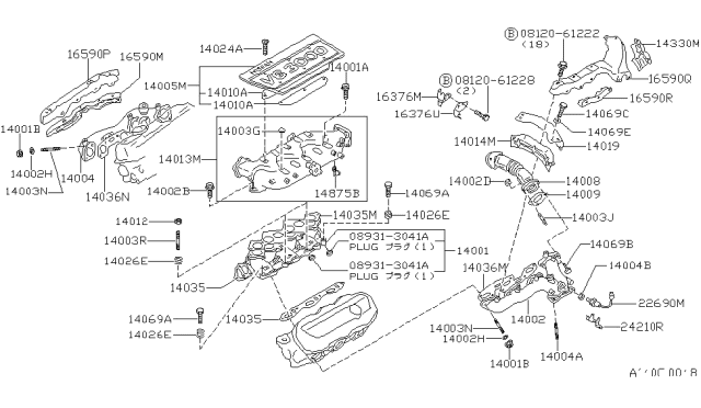 1985 Nissan Maxima  Bolt-Hex Diagram for 0812061222