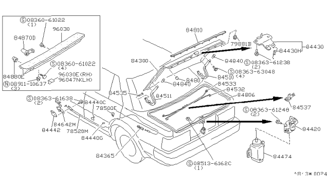 1986 Nissan Maxima  Clip Diagram for 0155200661
