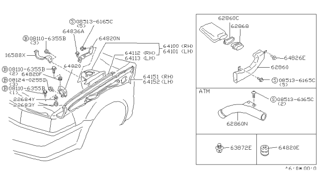 1987 Nissan Maxima Clamp Diagram for 0155303131