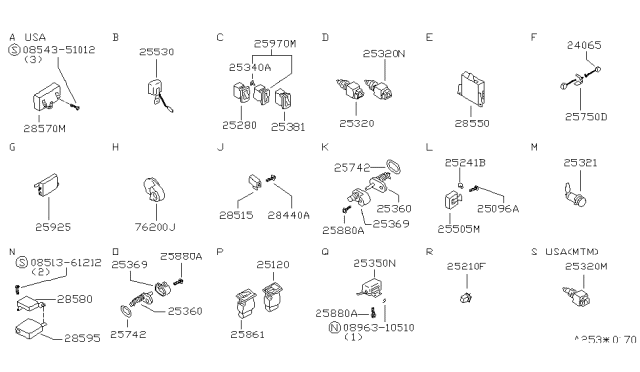 1986 Nissan Maxima  Relay Head Lamp Diagram for 25230C9971