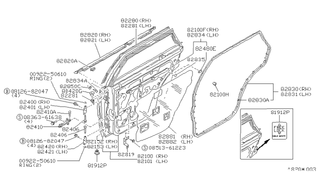 1987 Nissan Maxima  Pin Spring Diagram for 8040601L60