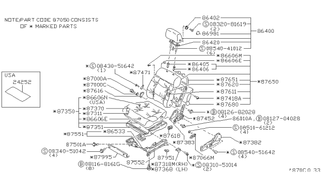 1988 Nissan Maxima  Screw Diagram for 0831051014