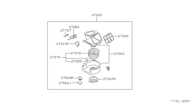 1987 Nissan Maxima  Fan W/MOTOR Diagram for 2722013E01