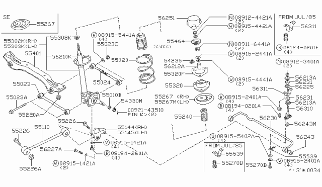 1986 Nissan Maxima  BUSHING-Shock Diagram for 5611209400