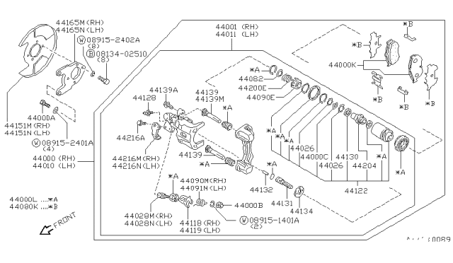 1985 Nissan Maxima Bolt Pin Diagram for 44141N9500