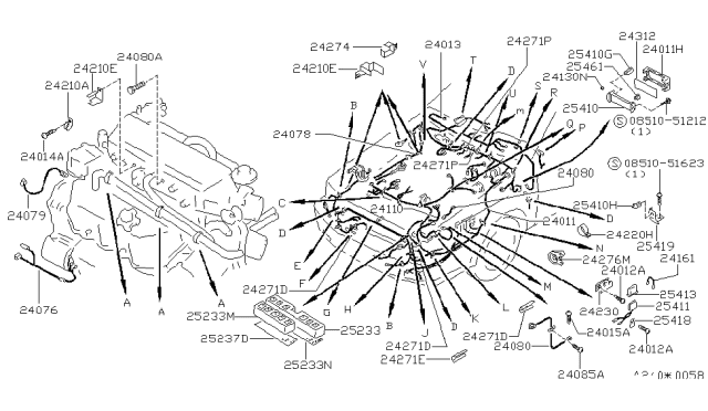 1986 Nissan Maxima Link FUSIBLE Diagram for 24021V5020