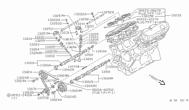 1987 Nissan Maxima  Belt-Timing Diagram for 1302816E10