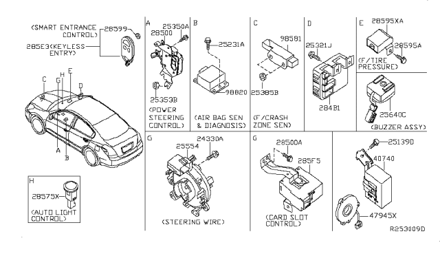 2011 Nissan Altima Screw Diagram for 25365ZX00B